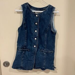 Madewell Blue Denim Sleeveless Top